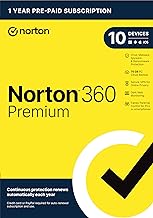 Norton 360 Premium, 2024 Ready, Antivirus software for 10 Devices with Auto Renewal - Includes VPN, PC Cloud Backup & Dark Web Monitoring [Key card]